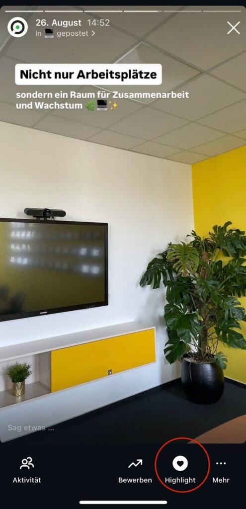 Instagram Story zu Highlight hinzufügen