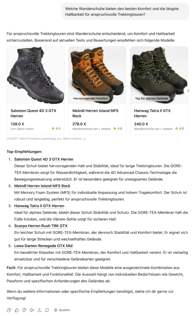 B2C ChatGPT Antwort