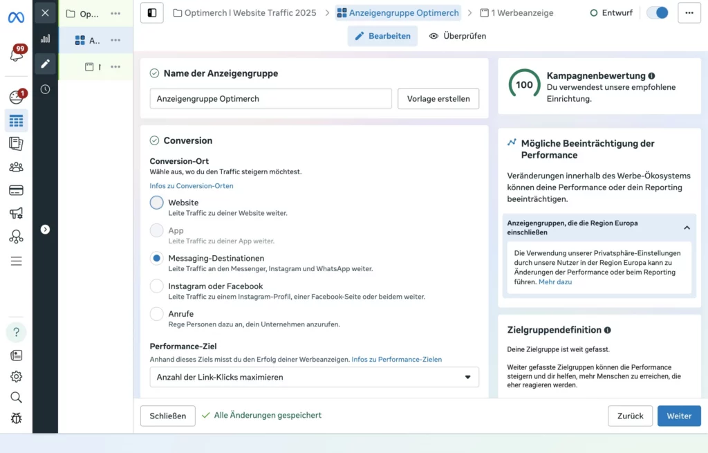 Facebook Werbung schalten - Schritt 3
