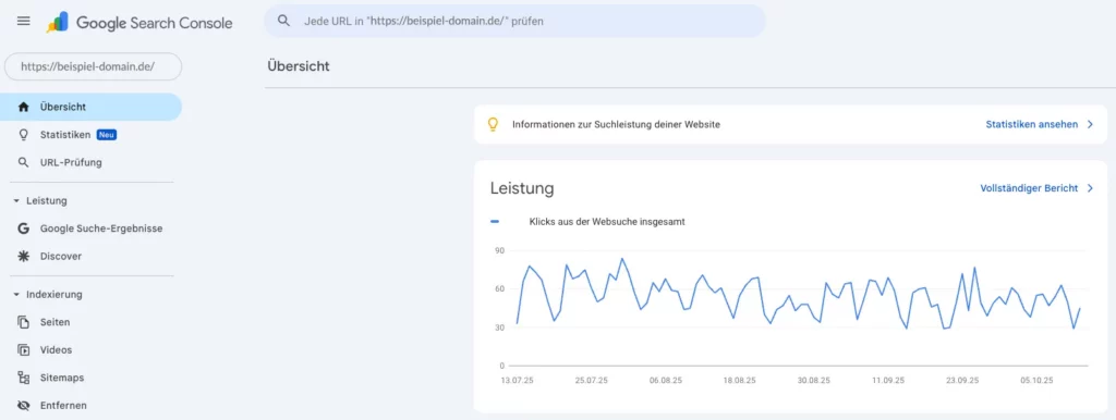 Das Bild zeigt einen Screenshot aus der Google Search Console.
